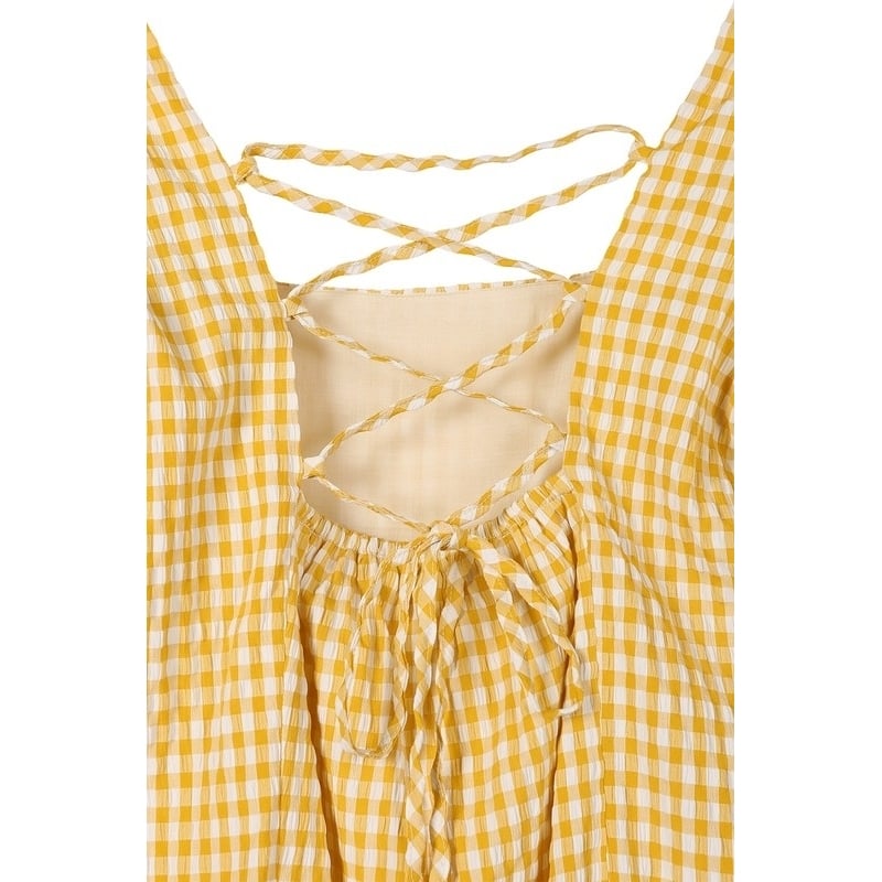 SS back strap dress - gingham Image 10