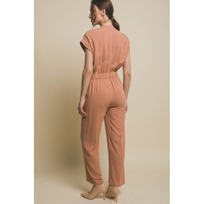 V-Neck Pocketed Jumpsuit Image 3