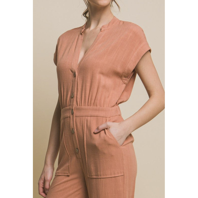 V-Neck Pocketed Jumpsuit Image 4