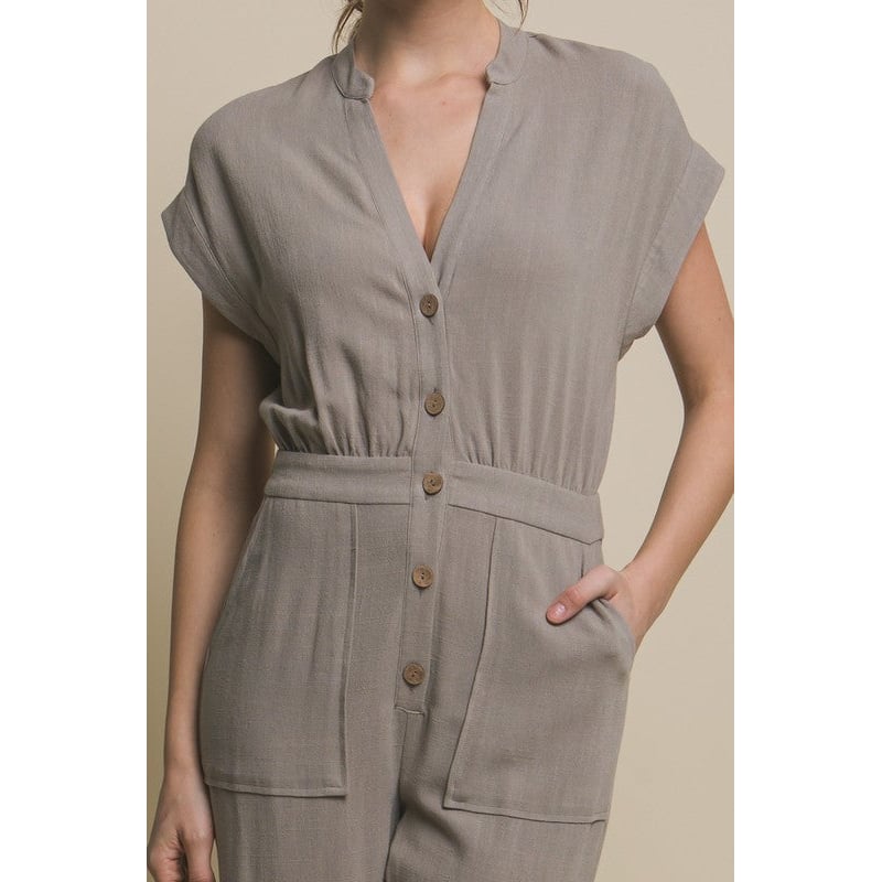 V-Neck Pocketed Jumpsuit Image 7