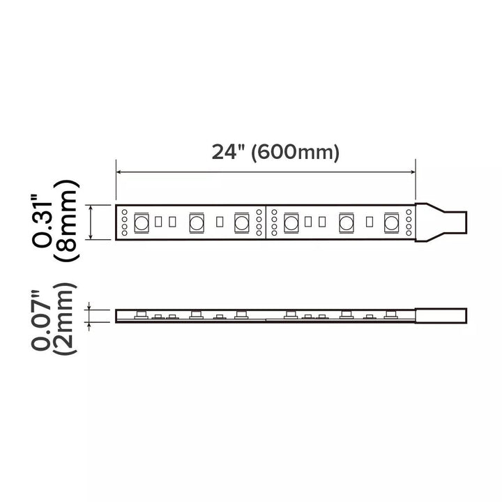 12V Amber Flexible LED Strip Light 24inch Waterproof RV Halloween Decoration Image 6