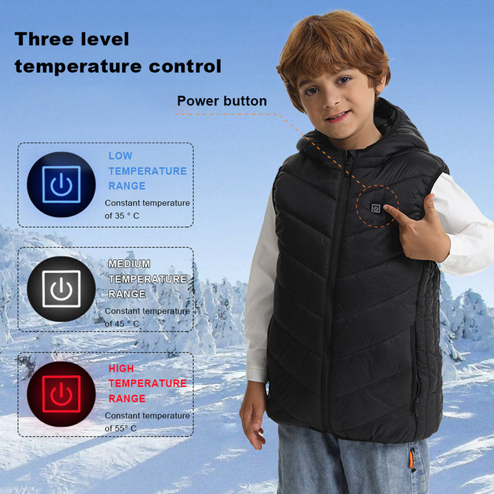 10 Zones Electric Heated Jackets USB Heating Vest for Kids Boys Girls Image 4