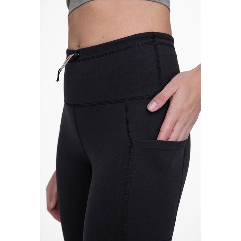 Green -Adjustable Bungee Waist Hiking Leggings Image 10