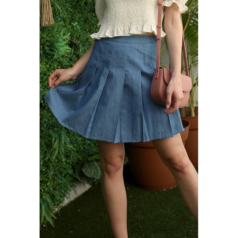 High waisted blue tennis skirt Image 1