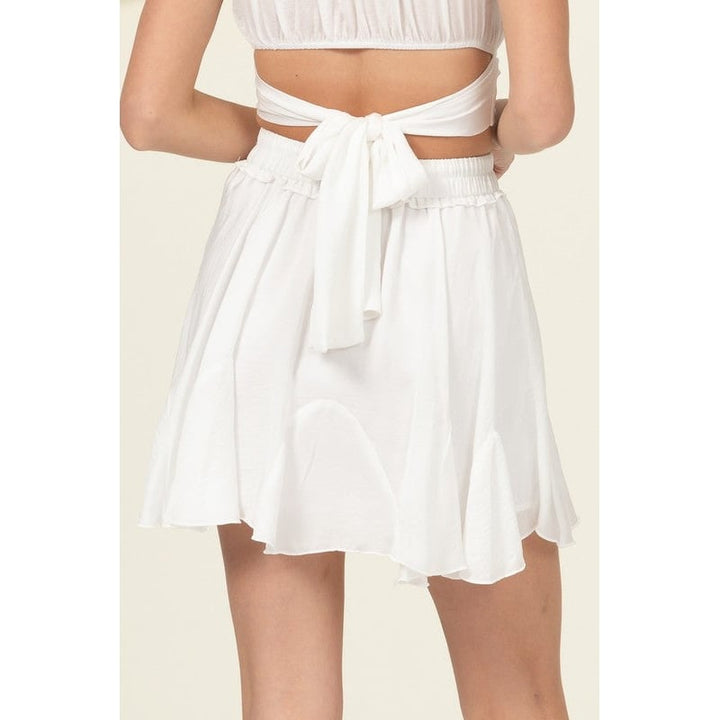 Not Your Girl Drawstring Ruffled Mini Skirt Image 9