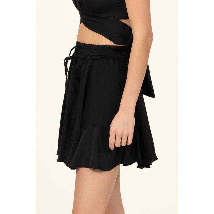 Not Your Girl Drawstring Ruffled Mini Skirt Image 12