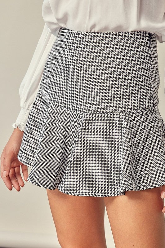 Checkered A-Line Skort Image 1