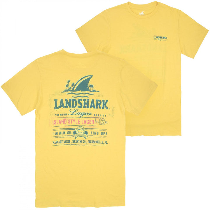 Landshark Lager Spray Label Front and Back Print T-Shirt Image 1