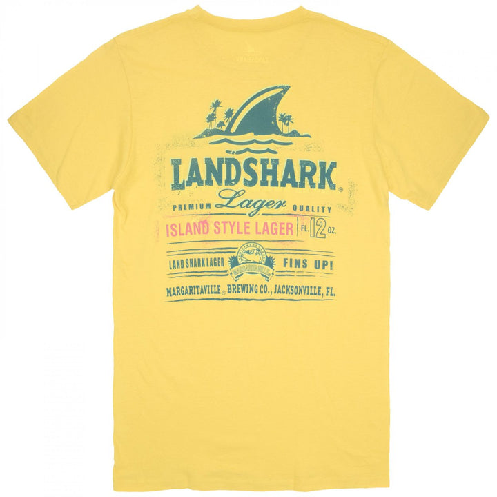 Landshark Lager Spray Label Front and Back Print T-Shirt Image 3