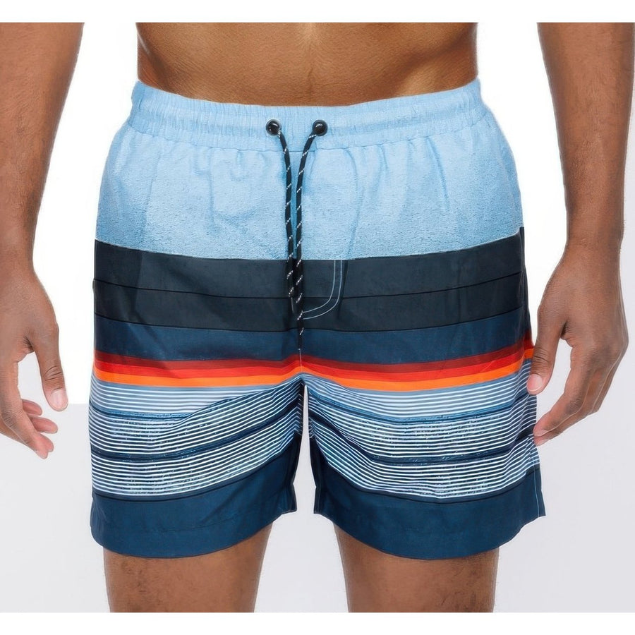 Blue Stripes Swim Shorts Image 1