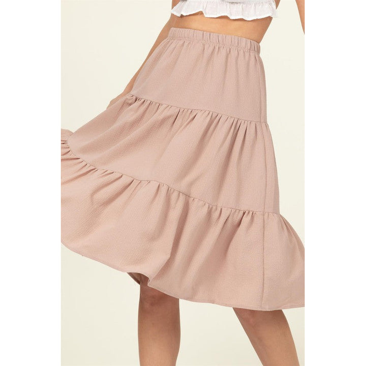 Call It a Day Tiered Midi Skirt Image 6