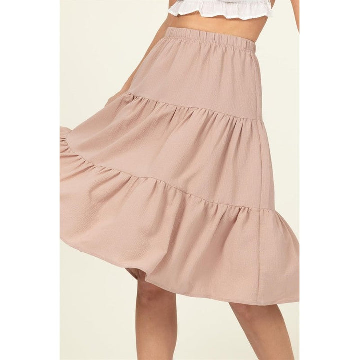 Call It a Day Tiered Midi Skirt Image 1