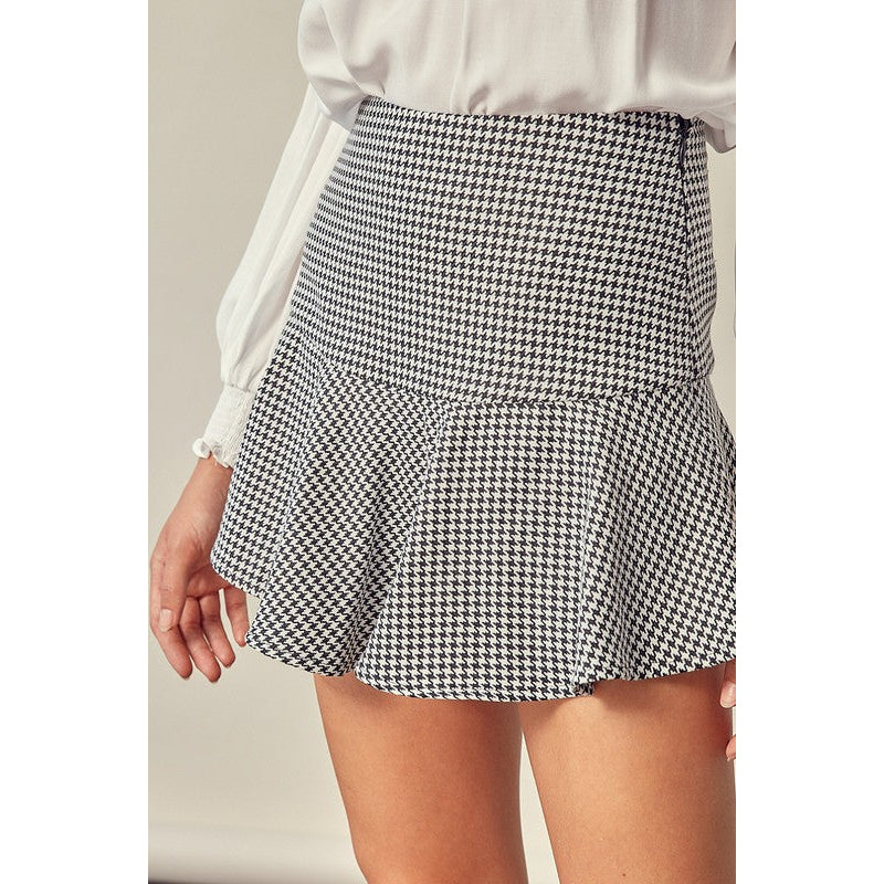 Checkered A-Line Skort Image 1