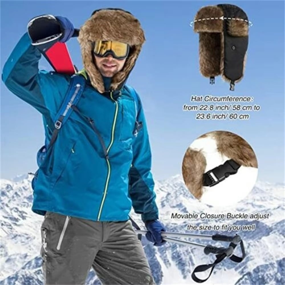 Mens Winter Trapper Aviator Trooper Earflap Warm Waterproof Ski Hat Image 3