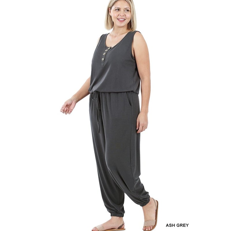 Plus Sleeveless Jogger Jumpsuit Image 1