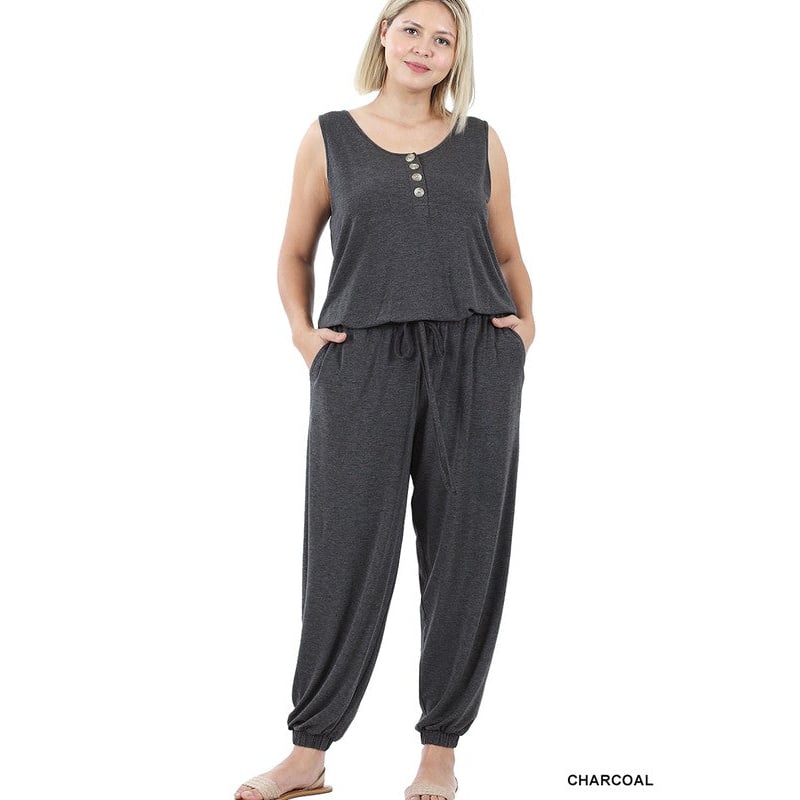 Plus Sleeveless Jogger Jumpsuit Image 2