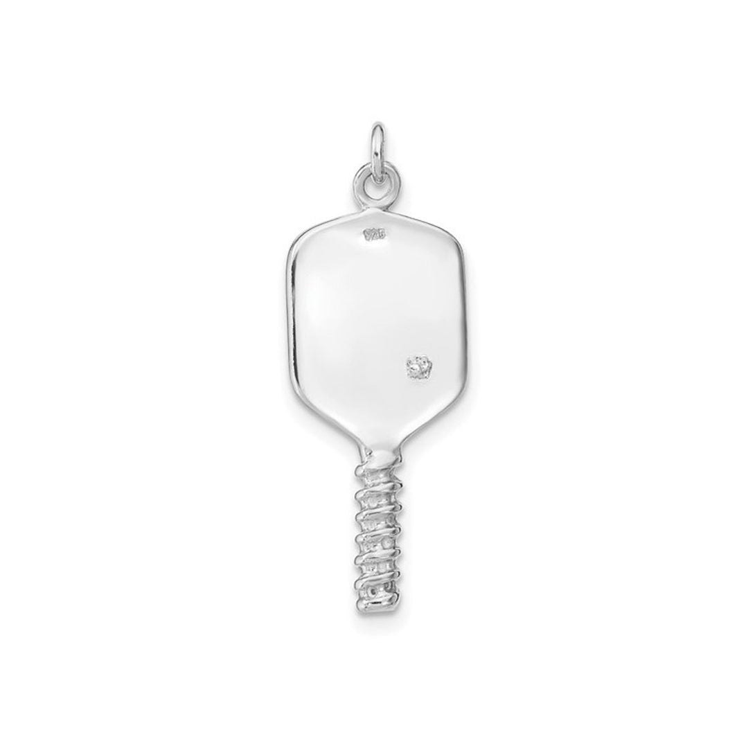 Sterling Silver Pickleball Paddle and Ball Charm Pendant with Chain Image 4