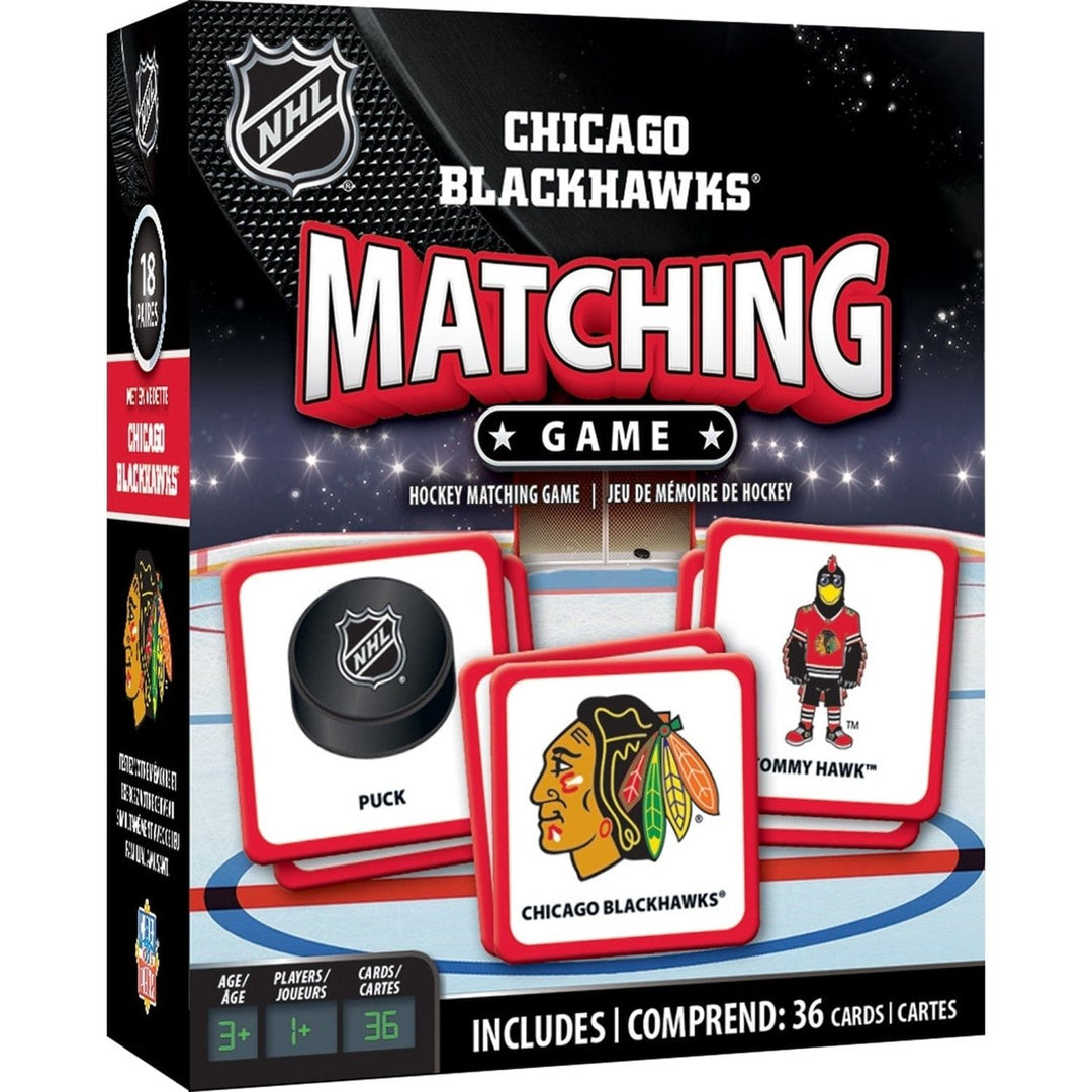 Chicago Blackhawks Matching Game Family Fun Card Game for All Ages 18 Pairs Image 1