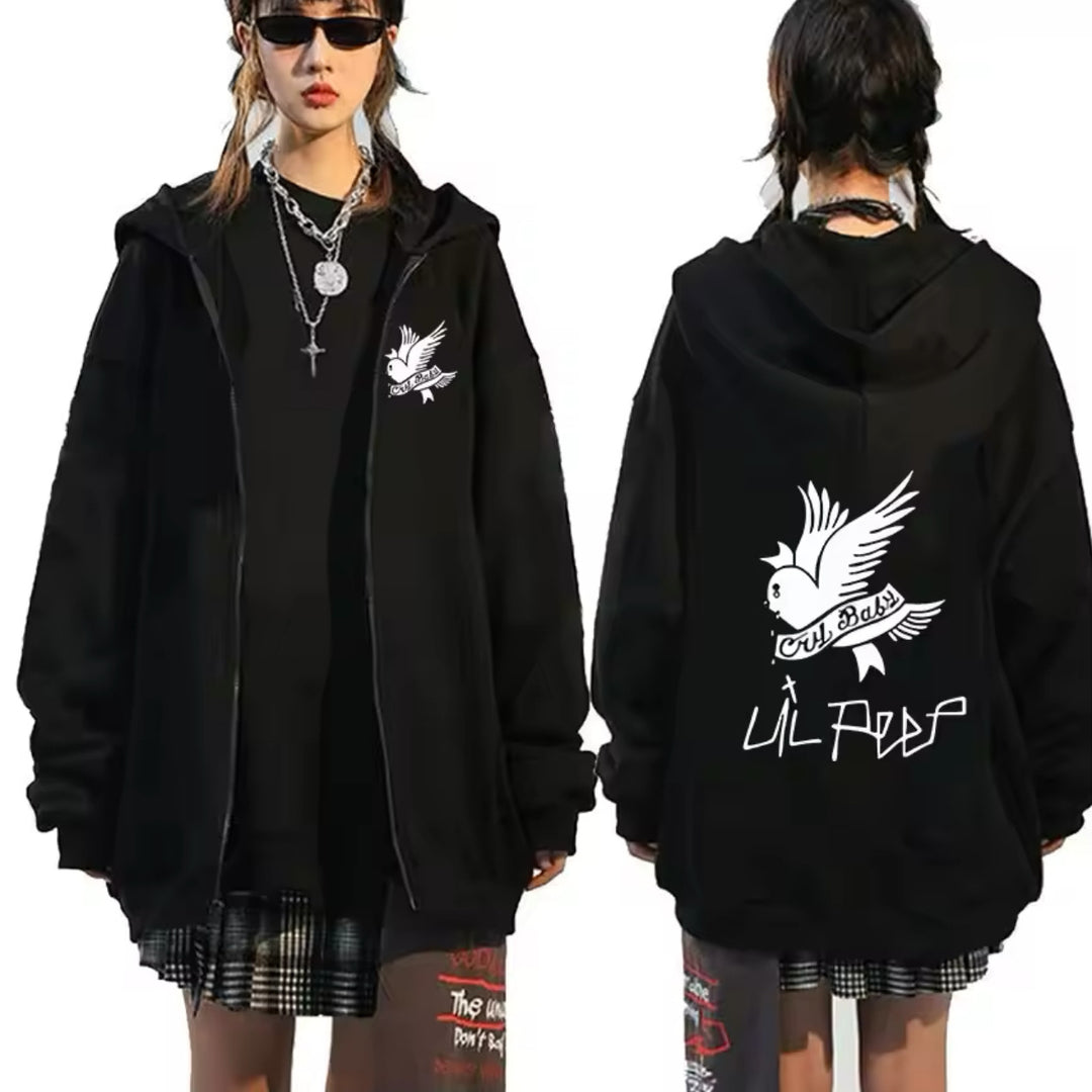 LIL PEEP ICONIC ZIP-UP GRAPHIC HOODIE Image 1