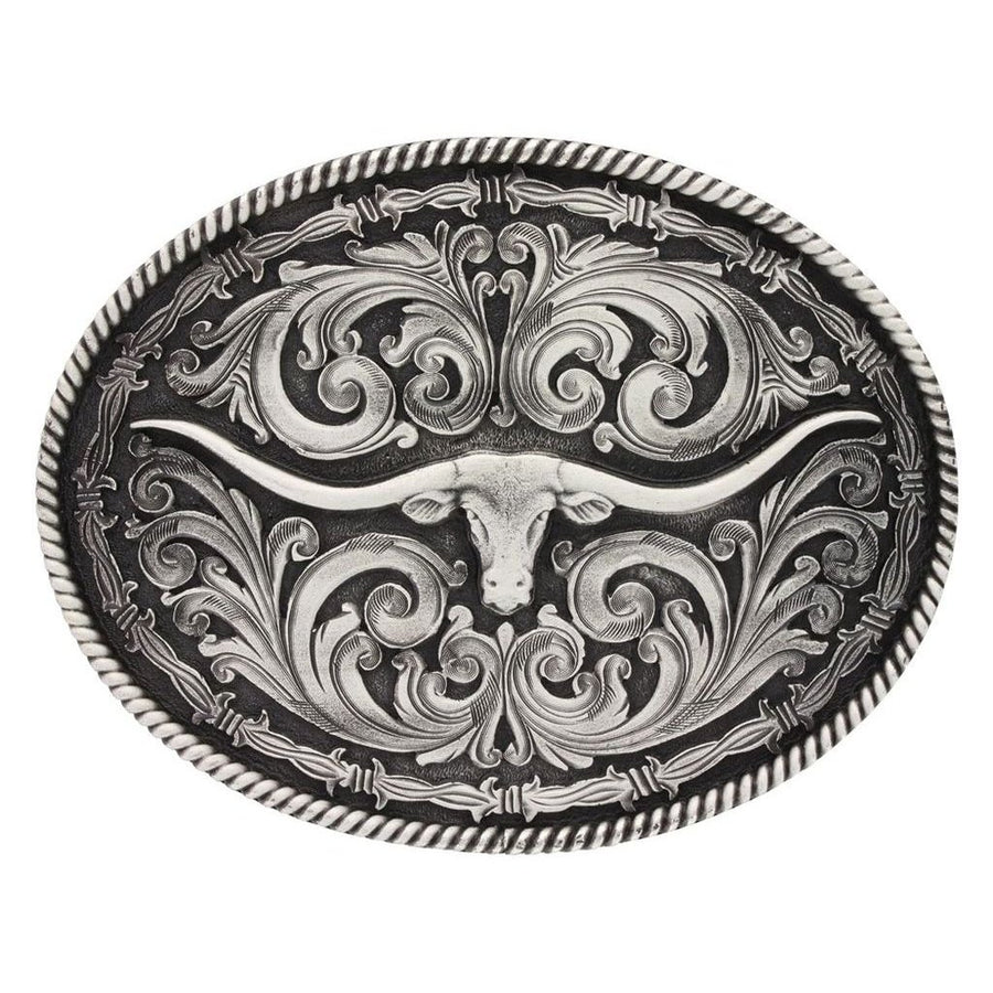 Montana Silversmiths Western Belt Buckle Attitude Longhorn A550S Image 1