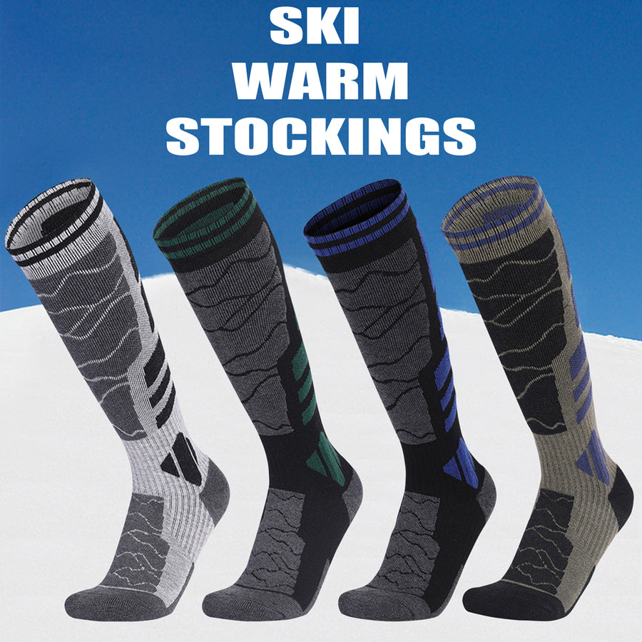 1 Pair Merino Wool Cotton Winter Men Warm Ski Socks Thicker Sports Snowboard Cycling Soccer Socks High Elastic Thermal Image 1