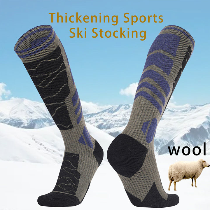 1 Pair Merino Wool Cotton Winter Men Warm Ski Socks Thicker Sports Snowboard Cycling Soccer Socks High Elastic Thermal Image 2