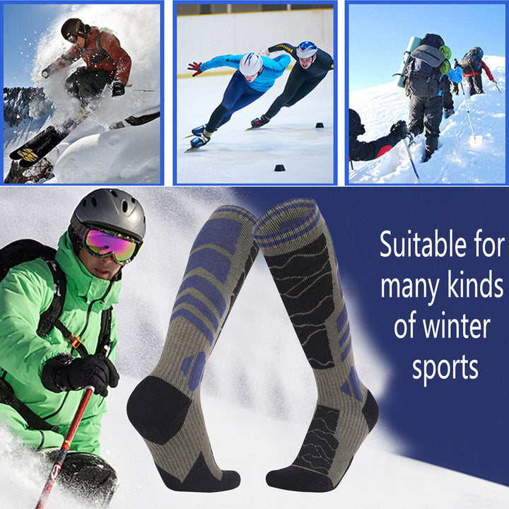 1 Pair Merino Wool Cotton Winter Men Warm Ski Socks Thicker Sports Snowboard Cycling Soccer Socks High Elastic Thermal Image 4