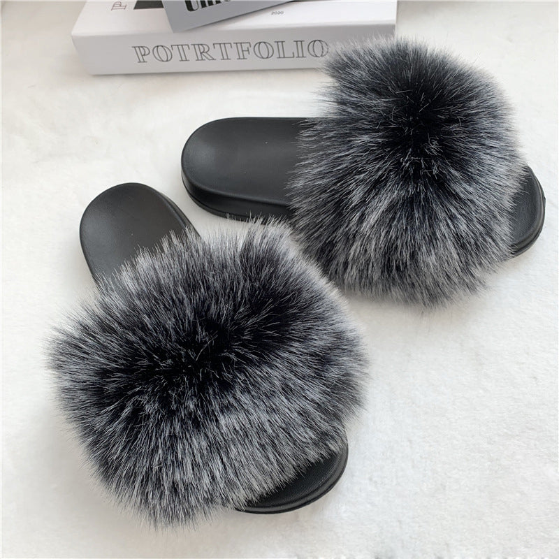 Summer Faux faux Slippers Women Indoor Furry faux Slides Female Plush Flip Flops Flats Sandals Casual Fluffy Slipper Image 10