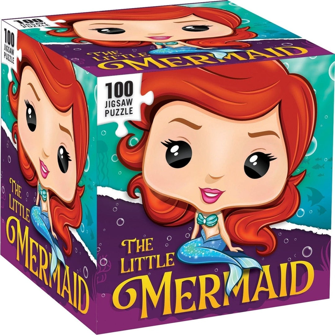 The Little Mermaid 100 Piece Chibi Jigsaw Puzzle Square Eco-Friendly Design Image 1