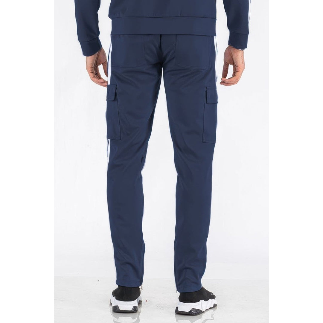 Two Stripe Cargo Pouch Track Pants Image 3