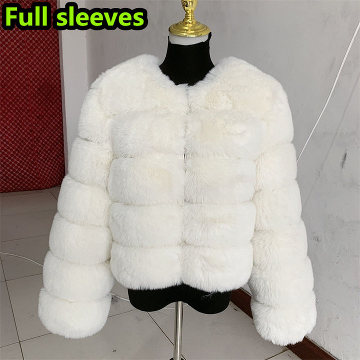 Womens Fashion faux faux coat super hot Autumn Winter women short Faux fox faux fluffy jacket fine 7xl Ladies furry Image 2