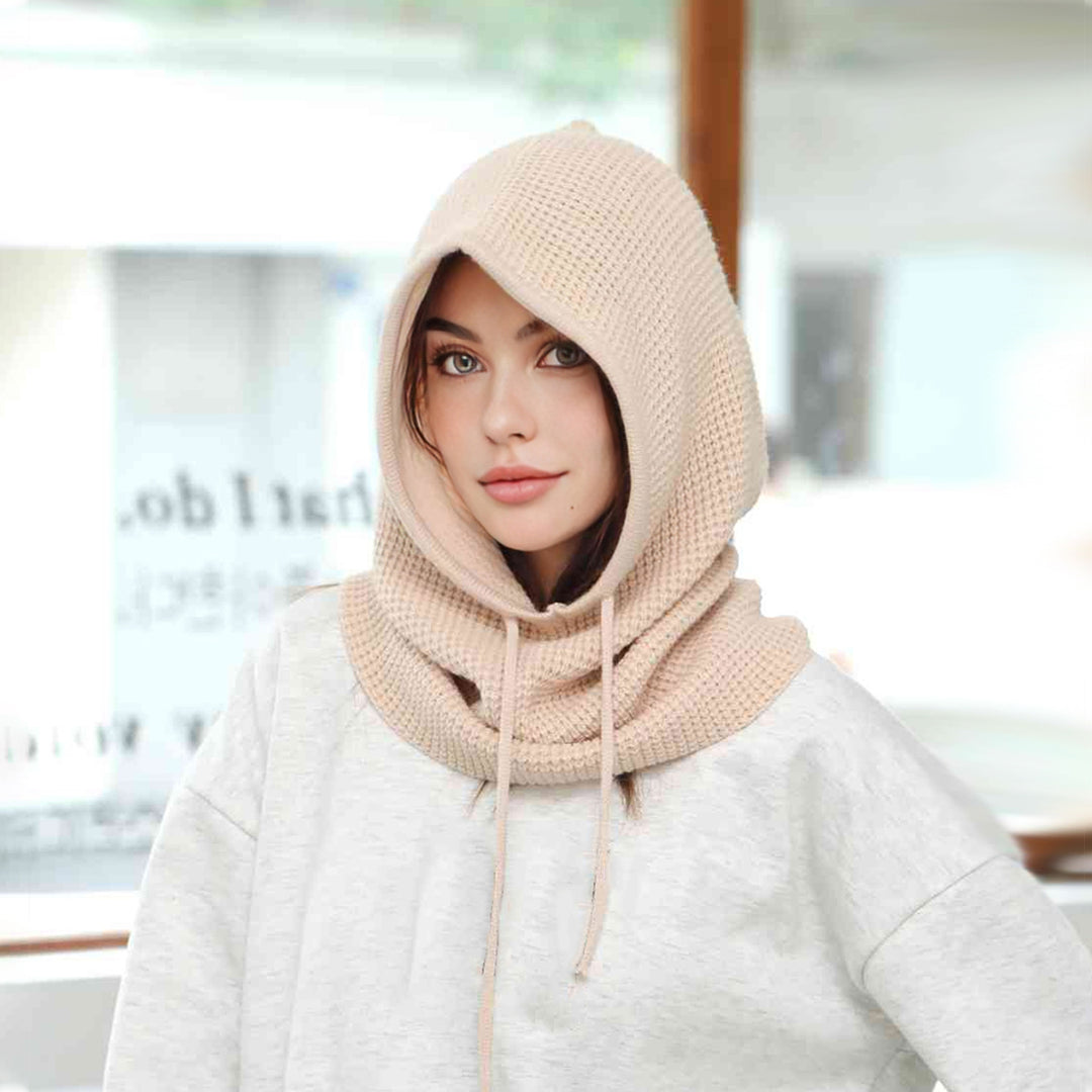 A Women Winter Beanie Hats One-Piece Knit Balaclavas Mask Neck Circle Scarf Ski Snow Hat Image 3