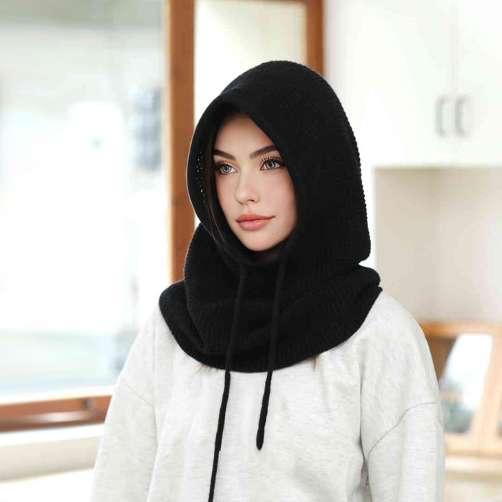 A Women Winter Beanie Hats One-Piece Knit Balaclavas Mask Neck Circle Scarf Ski Snow Hat Image 4