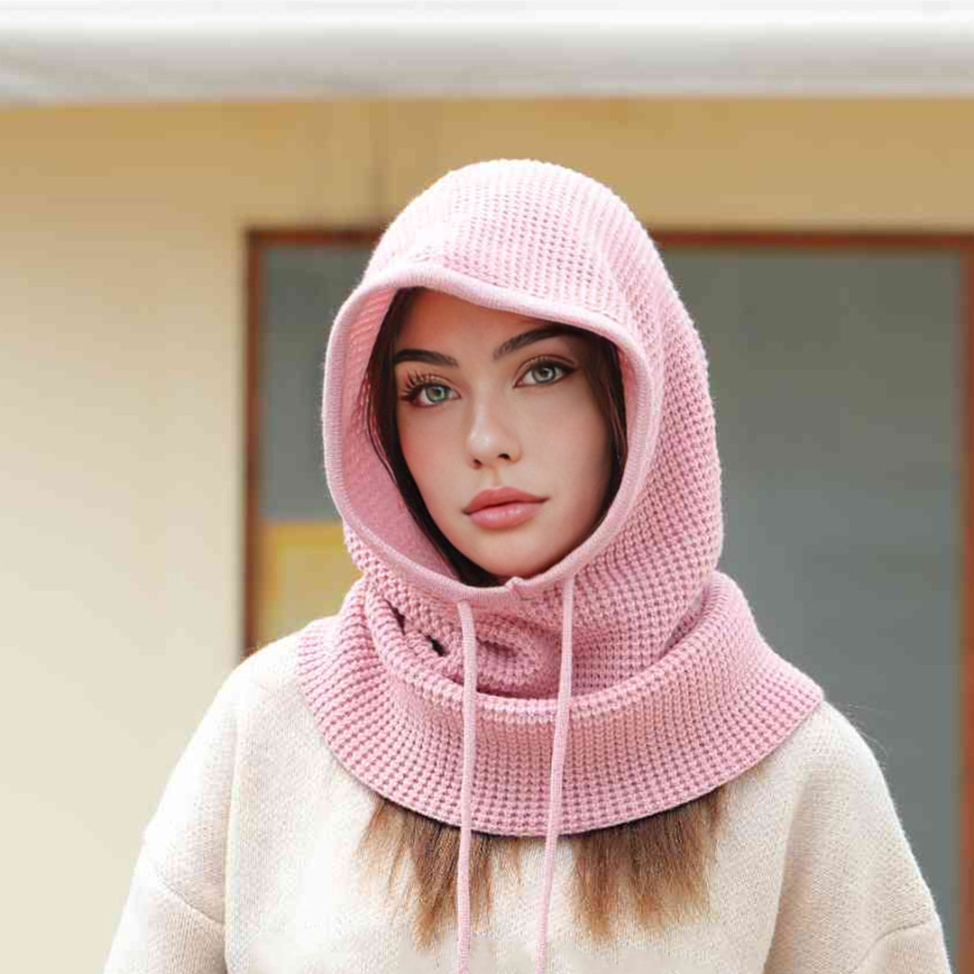 A Women Winter Beanie Hats One-Piece Knit Balaclavas Mask Neck Circle Scarf Ski Snow Hat Image 8