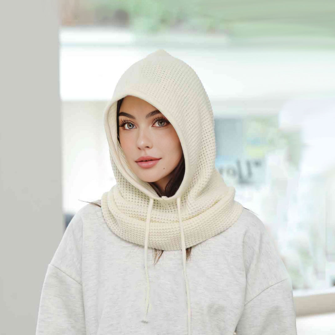 A Women Winter Beanie Hats One-Piece Knit Balaclavas Mask Neck Circle Scarf Ski Snow Hat Image 9