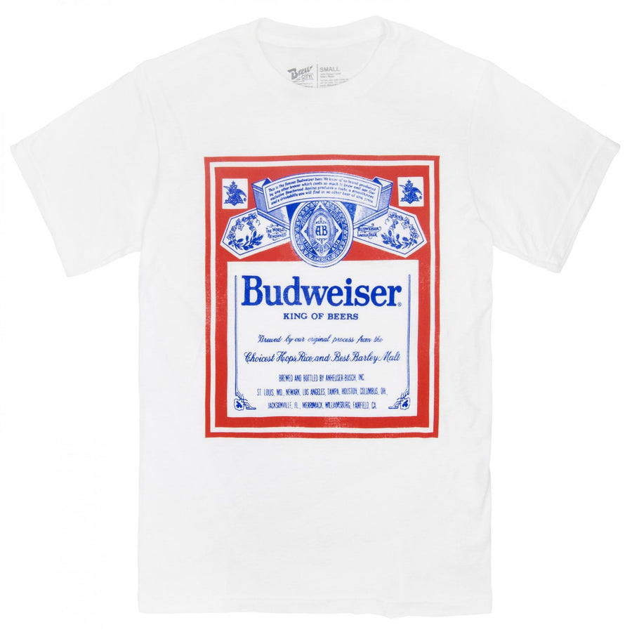 Budweiser King of Beers Vintage Label T-Shirt Image 1