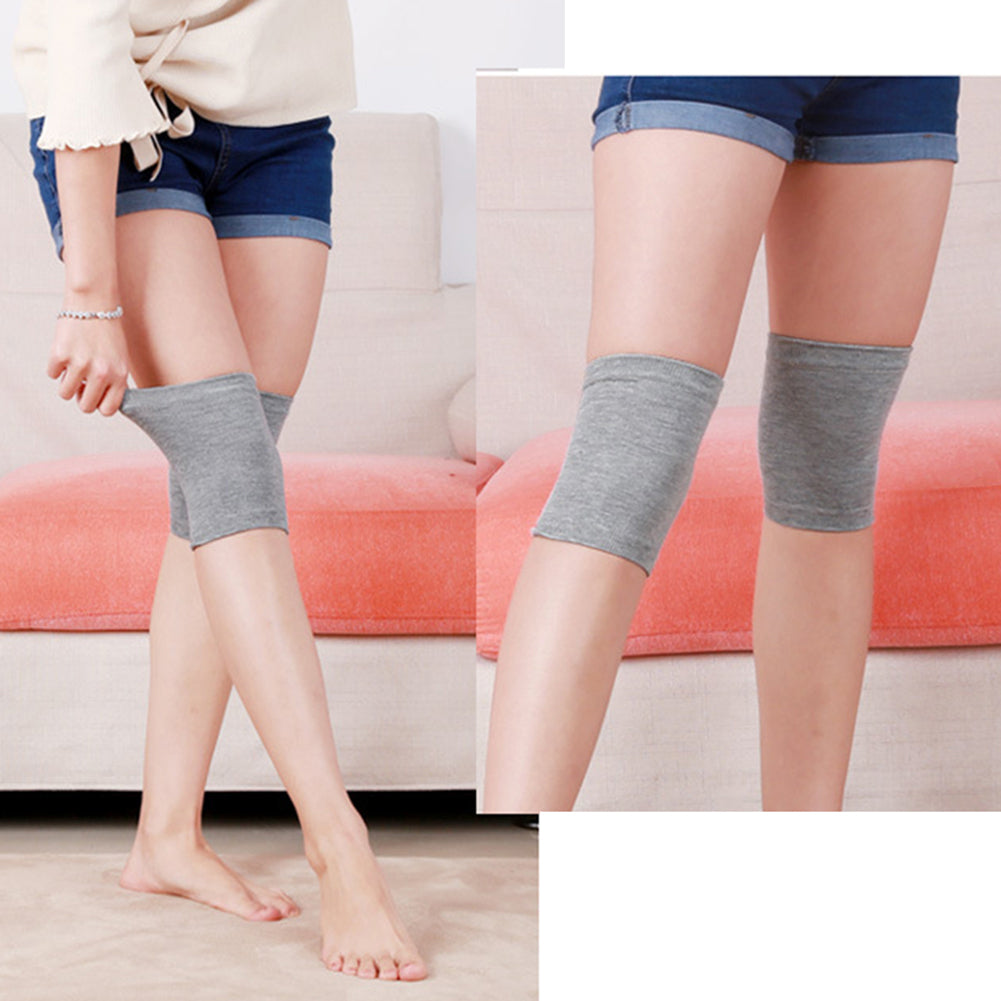 Anti-slip Solid Color Knitted Knee Sleeve Protector Unisex Elastic Leg Warmer Image 2