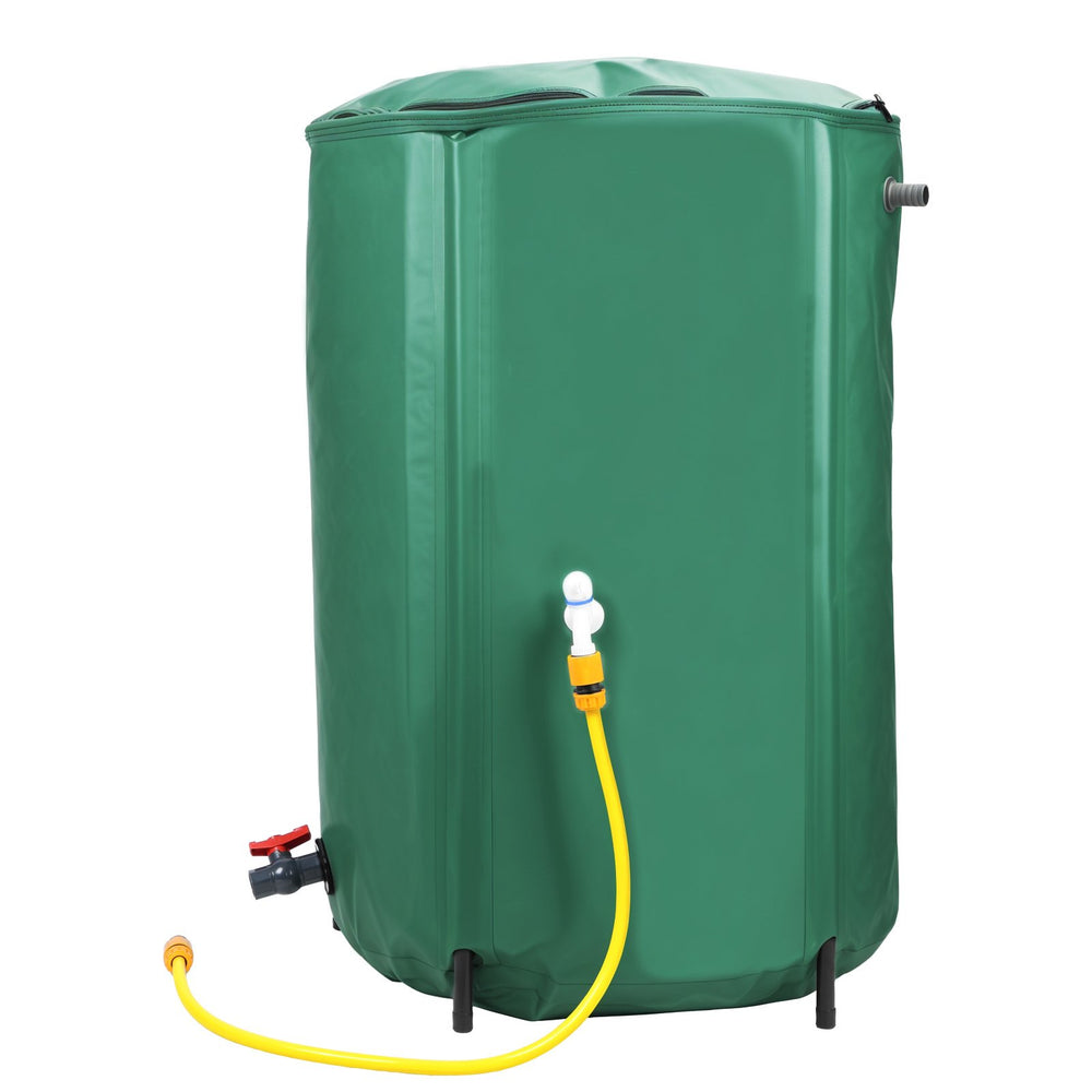 53/100 Gallon Water Collection System Collapsible Portable Water Storage Tank Rainwater Collector with Filter Faucet Image 2