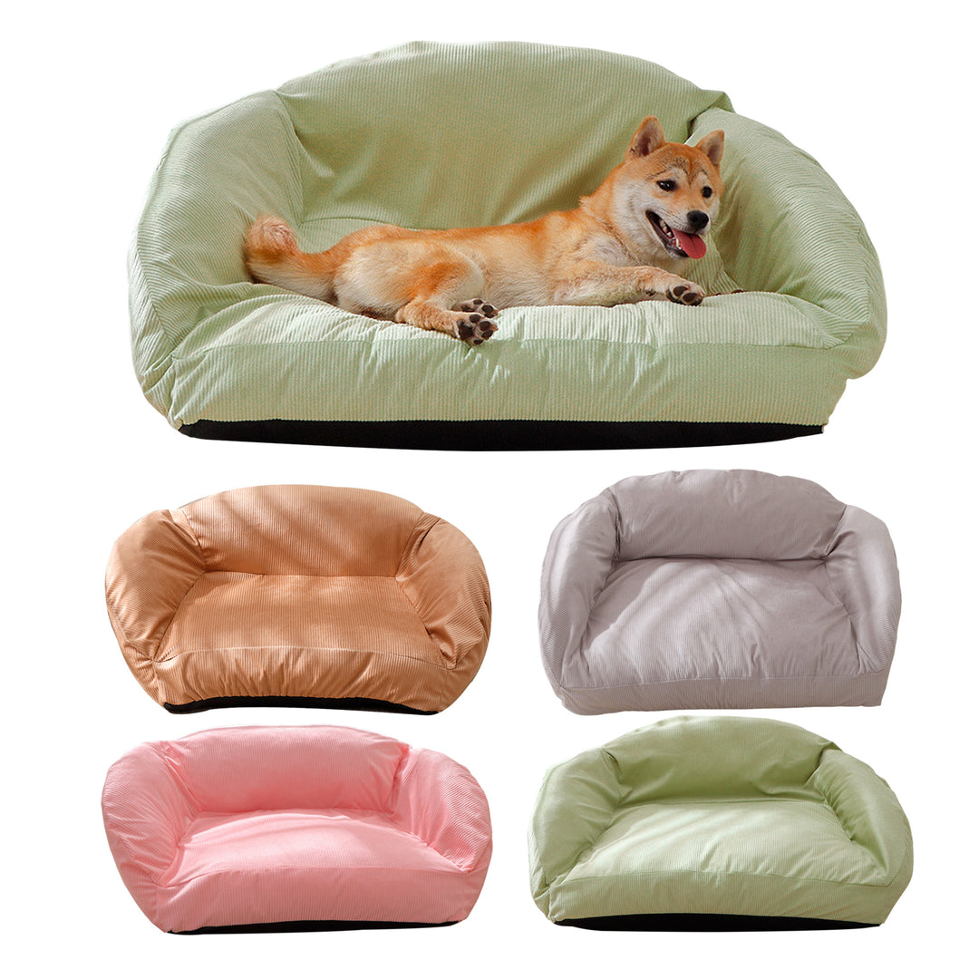 Pet Sofa Bed All Seasons Pet Bed with Widen Sleeping Area Pet Couch with Removable Washable Cover Anti-slip Bottom for Image 1