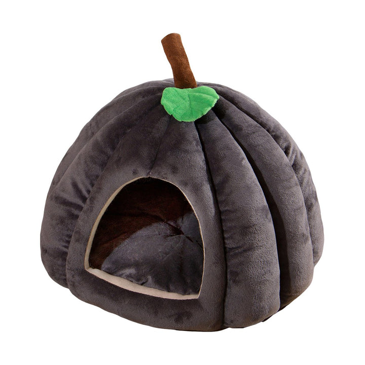 Semi-Enclosed Pet Bed for Cats All Seasons Comfort Stable Anti-Slip Pumpkin Pet Tent Cat House for Small Medium Dogs Image 1