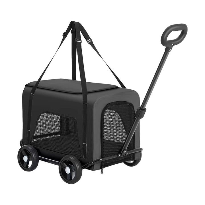 Dog Stroller 4 Wheel Pet Stroller with 360 Rotatable Retractable Handle Ventilated Pet Bag Foldable Pet Stroller for Image 1