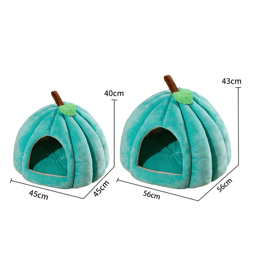 Semi-Enclosed Pet Bed for Cats All Seasons Comfort Stable Anti-Slip Pumpkin Pet Tent Cat House for Small Medium Dogs Image 8