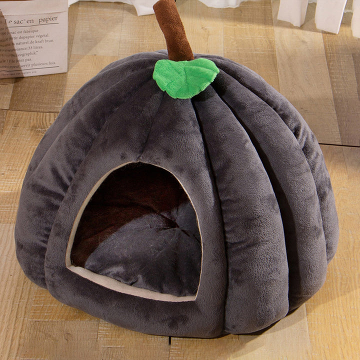 Semi-Enclosed Pet Bed for Cats All Seasons Comfort Stable Anti-Slip Pumpkin Pet Tent Cat House for Small Medium Dogs Image 9