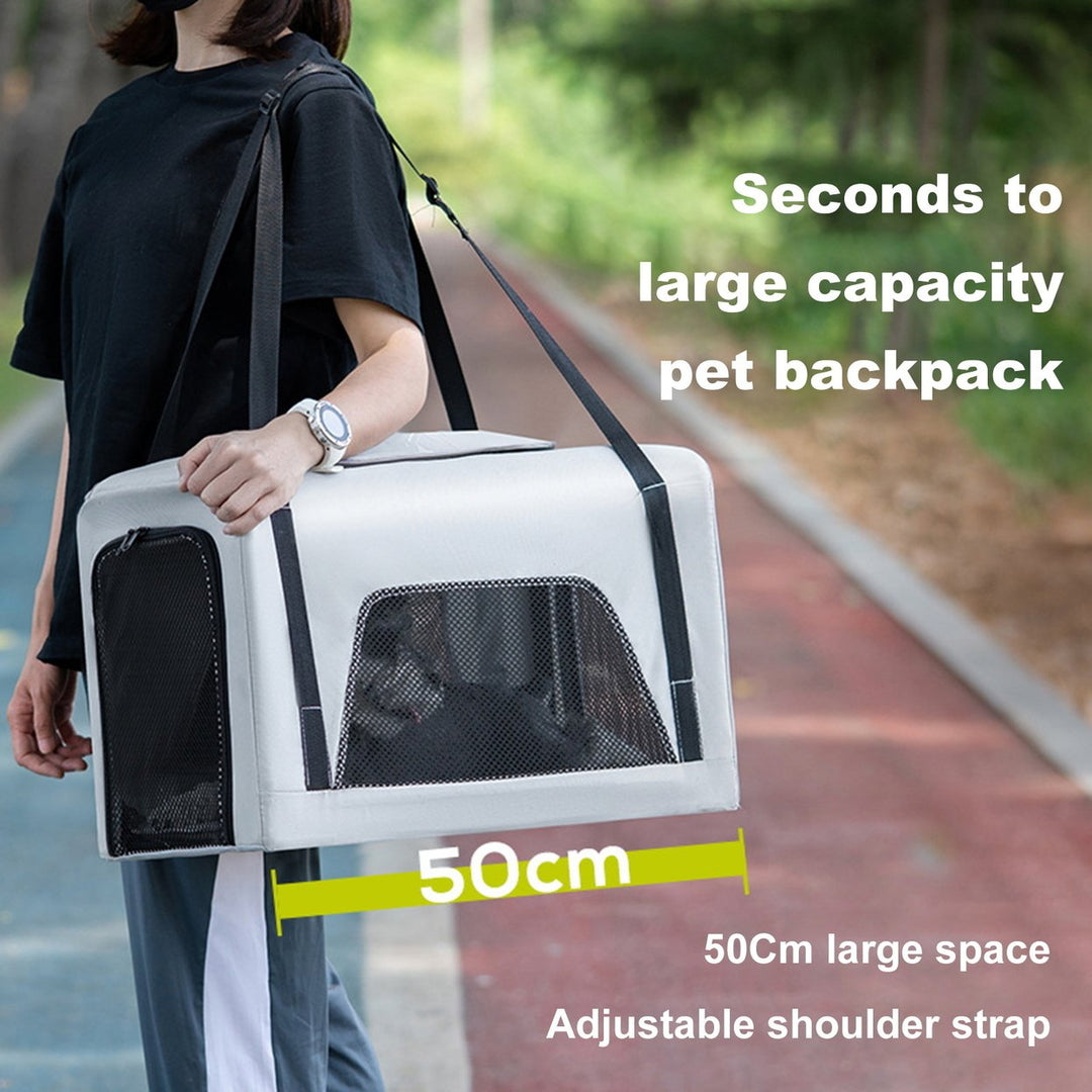 Dog Stroller 4 Wheel Pet Stroller with 360 Rotatable Retractable Handle Ventilated Pet Bag Foldable Pet Stroller for Image 6