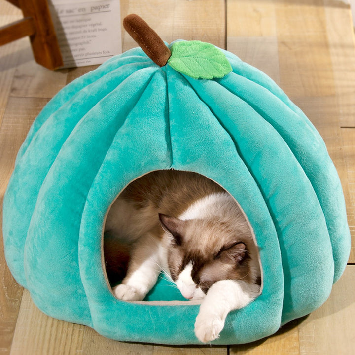 Semi-Enclosed Pet Bed for Cats All Seasons Comfort Stable Anti-Slip Pumpkin Pet Tent Cat House for Small Medium Dogs Image 12