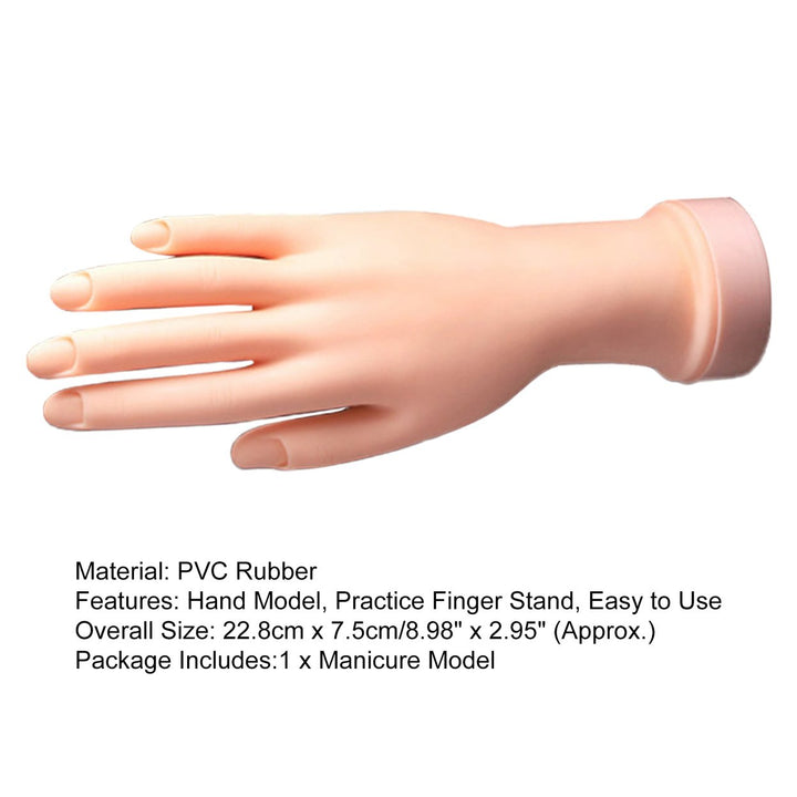 Manicure Hand Model Realistic Rubber Mannequin Hand Nail Art Practice Fake Hand for Manicure Training Image 9