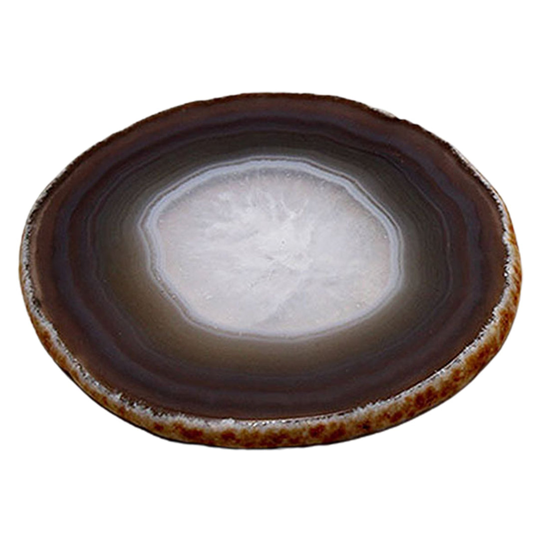 Polished Dyed Coaster Compact Stone Natural Agate Sliced Coaster Desktop Decor Image 2