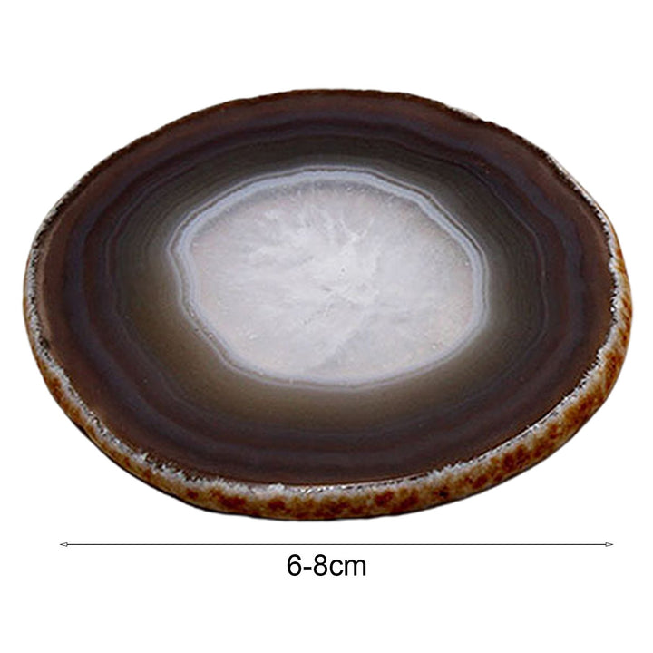 Polished Dyed Coaster Compact Stone Natural Agate Sliced Coaster Desktop Decor Image 10