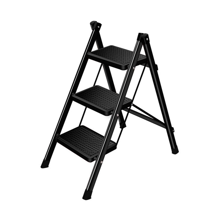 3 Step Folding Ladder 330 Lbs Capacity Lightweight Portable Ladder with Anti-Slip Wide Pedals Adults Household Image 2