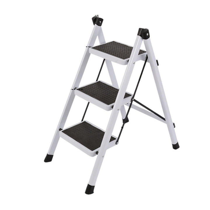 3 Step Folding Ladder 330 Lbs Capacity Lightweight Portable Ladder with Anti-Slip Wide Pedals Adults Household Image 3